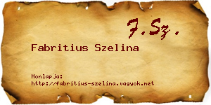 Fabritius Szelina névjegykártya